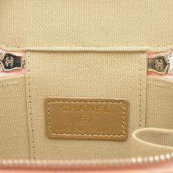Chanel Classic Small Vanity Chain Shoulder Bag Pink Beige
