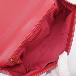 Chanel Boy Chanel Matelasse Lambskin Leather Chain Shoulder Bag Red