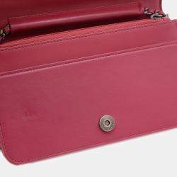 Chanel Boy Chain Wallet Lambskin Pink 