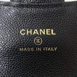 Chanel Pouch Matelasse Shoulder Caviar Skin Black Chain Coin Case