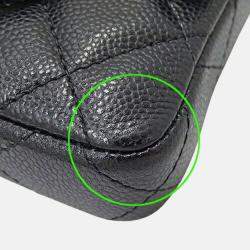 Chanel Pouch Matelasse Shoulder Caviar Skin Black Chain Coin Case