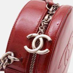 Chanel Round As Earth 2Way Bag Shoulder Patent Leather Red