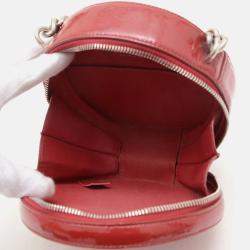 Chanel Round As Earth 2Way Bag Shoulder Patent Leather Red