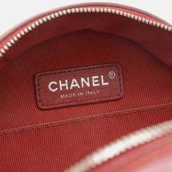 Chanel Round As Earth 2Way Bag Shoulder Patent Leather Red