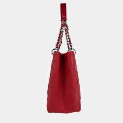 Chanel Shoulder Bag Gst Caviar Skin Leather Red