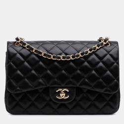 Chanel Black Jumbo Classic Lambskin Double Flap