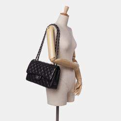 Chanel Black Jumbo Classic Lambskin Double Flap
