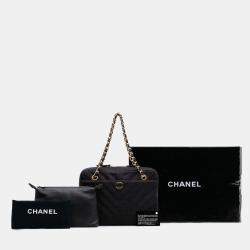 Chanel Grey CC Chevron Jersey Camera Bag