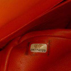 Chanel Orange Mini Rectangular Classic Patent Single Flap