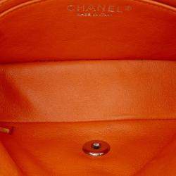 Chanel Orange Mini Rectangular Classic Patent Single Flap