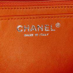 Chanel Orange Mini Rectangular Classic Patent Single Flap