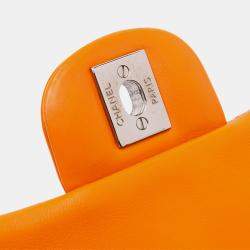 Chanel Orange Mini Rectangular Classic Patent Single Flap