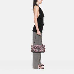Chanel Red/White CC Canvas Stripe Flap