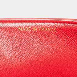 Chanel Red Jumbo XL Vertical Quilt Lambskin Single Flap