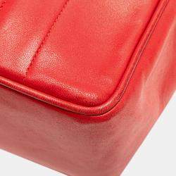 Chanel Red Jumbo XL Vertical Quilt Lambskin Single Flap