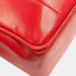 Chanel Red Jumbo XL Vertical Quilt Lambskin Single Flap