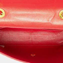 Chanel Red Jumbo XL Vertical Quilt Lambskin Single Flap