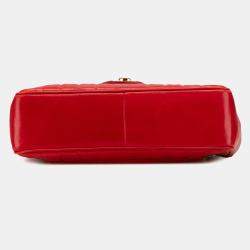 Chanel Red Jumbo XL Vertical Quilt Lambskin Single Flap