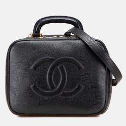 Chanel Black CC Caviar Vanity Case