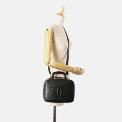 Chanel Black CC Caviar Vanity Case