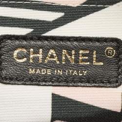 Chanel White/Multicolor Printed Fabric and Rope Shopper Tote