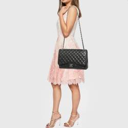 Chanel Black Quilted Caviar Leather Maxi Classic Double Flap Bag