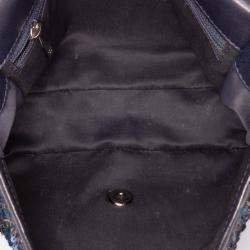 Chanel Blue Medium Sequined Satin Single Flap