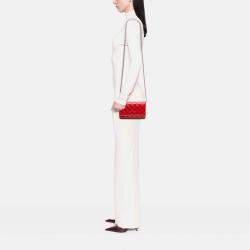 Chanel Red Classic Patent Wallet On Chain