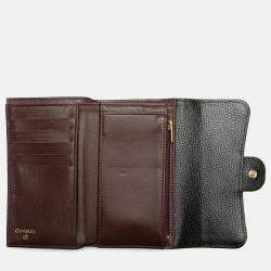 Chanel Black CC Quilted Caviar Trifold Flap Wallet