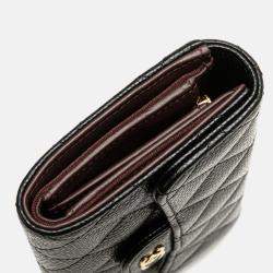 Chanel Black CC Quilted Caviar Trifold Flap Wallet