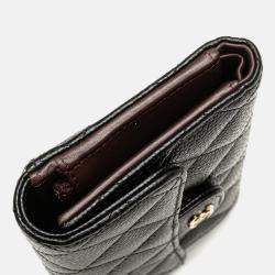 Chanel Black CC Quilted Caviar Trifold Flap Wallet