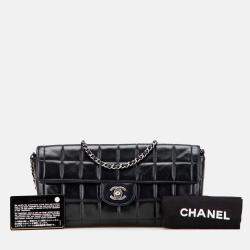Chanel Black Chocolate Bar Lambskin East West Flap