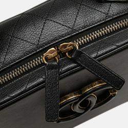 Chanel Black Goatskin and Quilted Calfskin Coco Curve Vanity Case