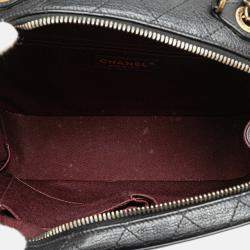 Chanel Black Goatskin and Quilted Calfskin Coco Curve Vanity Case