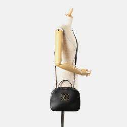 Chanel Black Goatskin and Quilted Calfskin Coco Curve Vanity Case