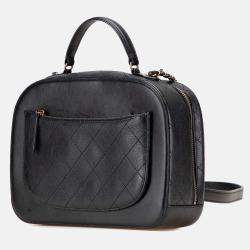 Chanel Black Goatskin and Quilted Calfskin Coco Curve Vanity Case