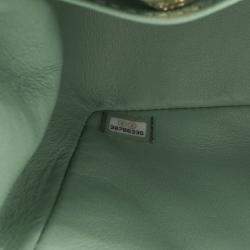 Chanel Green Mini Square Classic Lambskin Single Flap