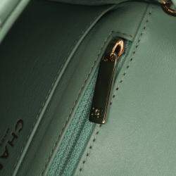 Chanel Green Mini Square Classic Lambskin Single Flap