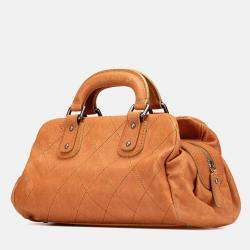 Chanel Brown Small CC Quilted Caviar Outdoor Ligne Doctor Bag