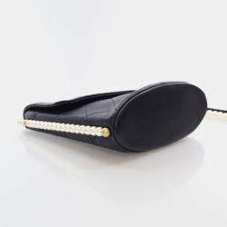 Chanel Small Black Calfskin About Pearls Hobo