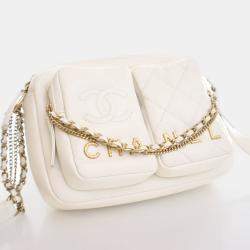 مملوكة مسبقًا Chanel Camera White Calfskin Shoulder Bag