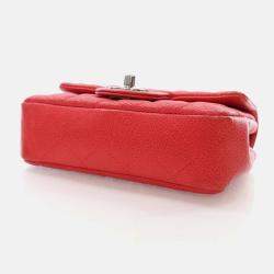 Pre Owned Chanel Classic Single Flap Mini Pink Caviar Bag