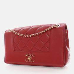 Chanel Medium Red Calfskin Mademoiselle Flap Bag