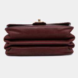 Chanel Red Small Aged Calfskin Straight Lined Flap