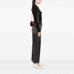 Chanel Red Small Aged Calfskin Straight Lined Flap
