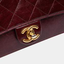 Chanel Red Small Aged Calfskin Straight Lined Flap