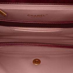 Chanel Red Small Aged Calfskin Straight Lined Flap