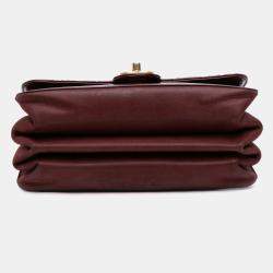 Chanel Red Small Aged Calfskin Straight Lined Flap