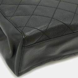 Chanel Quilted Classic Black Leather Chain Tote Bag
