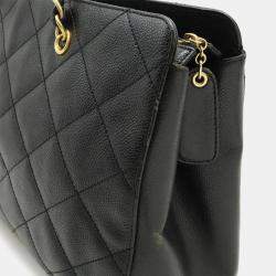 Chanel Quilted Classic Black Leather Chain Tote Bag